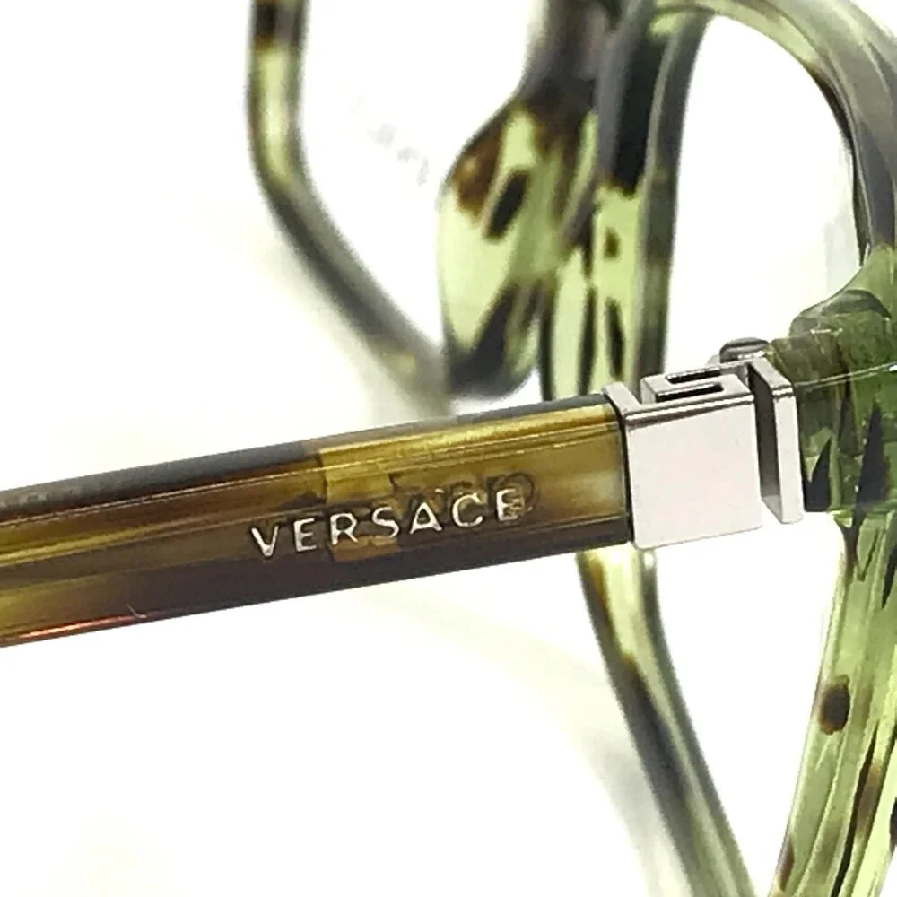 Versace Eyeglasses Frames MOD.3174 5047 Brown Green Tortoise Silver 55-17-140